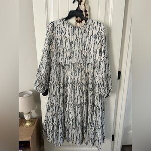 Dainty Jewells Black and White Floral Midi Dress